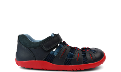 Navy + red