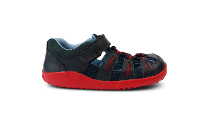 Navy + red