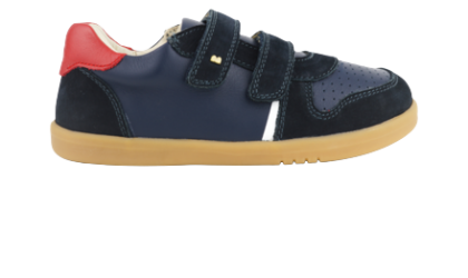 Navy + red