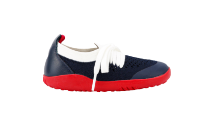 Navy + red