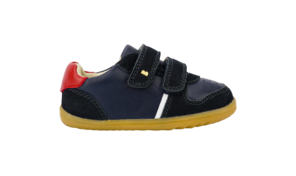 Navy + red