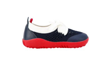 Navy + red